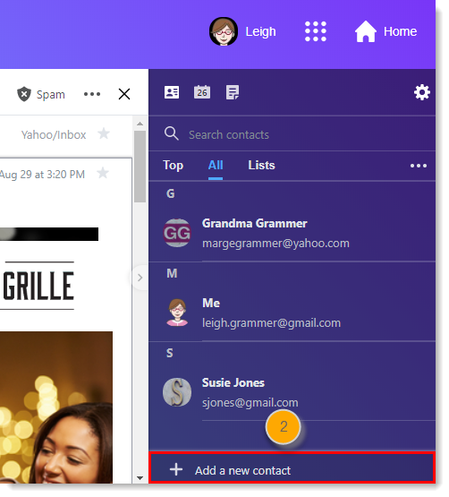 Yahoo Add New Contact